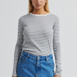 Alvilda O-Neck Tee, light grey melange, Second Female