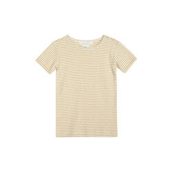 Stripe Tee Short, chamomile/offwhite, Serendipity