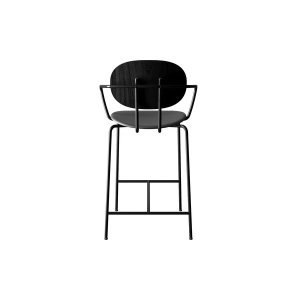PIET HEIN Counter Chair with Arms, black lacquered oak/Solid Black 509 PIET HEIN Counter Chair with Arms, black lacquered oak/Solid Black 509, Sibast Furniture