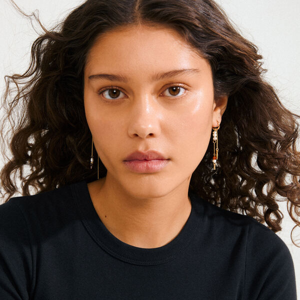 BETWEEN kædeøreringe, guldbelagt, Pilgrim