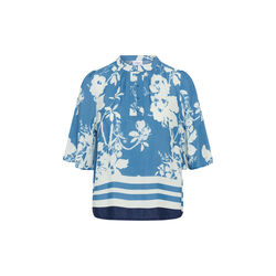 RashedaSZ Blouse, vallarta blue flower bouquet, Saint Tropez