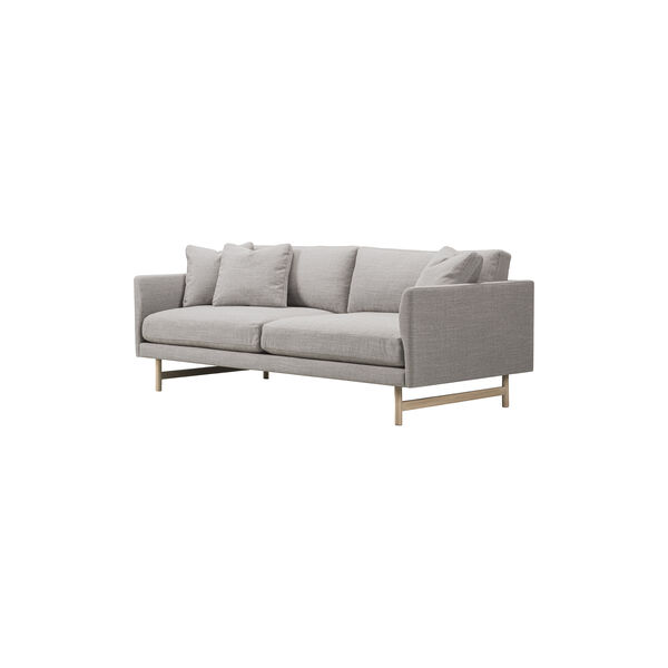5552 Calmo 95 2 pers. sofa, beige/lakeret eg, Fredericia Furniture