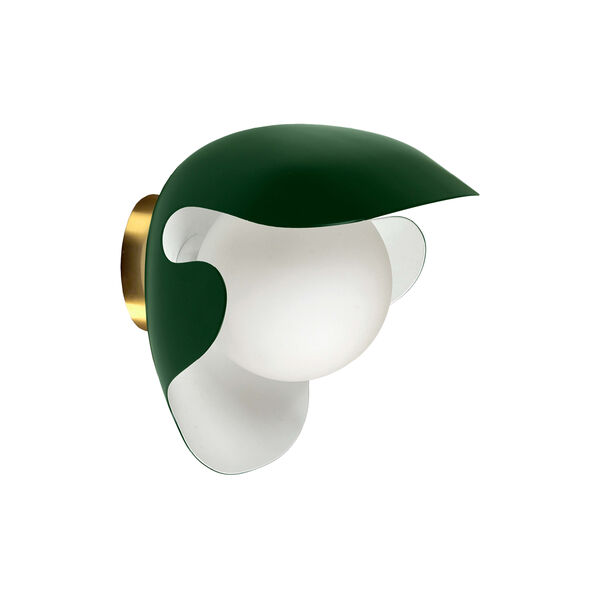 PS38 væglampe, green/brass, ATBO