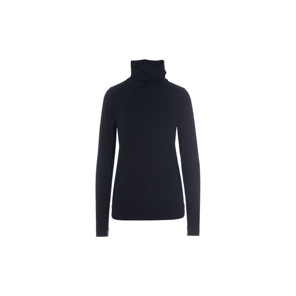 Bluse med h&oslash;j hals | Black, Henriette Steffensen Copenhagen