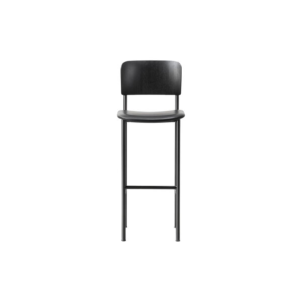 Plan Barstool Seat Upholstered, black lacquered ash/Omni 301, Fredericia Furniture