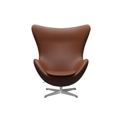 &AElig;gget&trade; 3316 loungestol, Aura cognac/satin brushed aluminium, Fritz Hansen