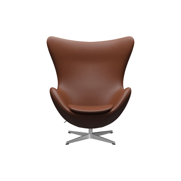 &AElig;gget&trade; 3316 loungestol, Aura cognac/satin brushed aluminium, Fritz Hansen