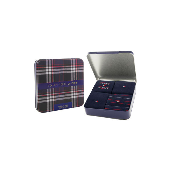 Tommy Hilfiger Men Sock 4P Giftbox | Navy | Str&oslash;mpe, Tommy Hilfiger
