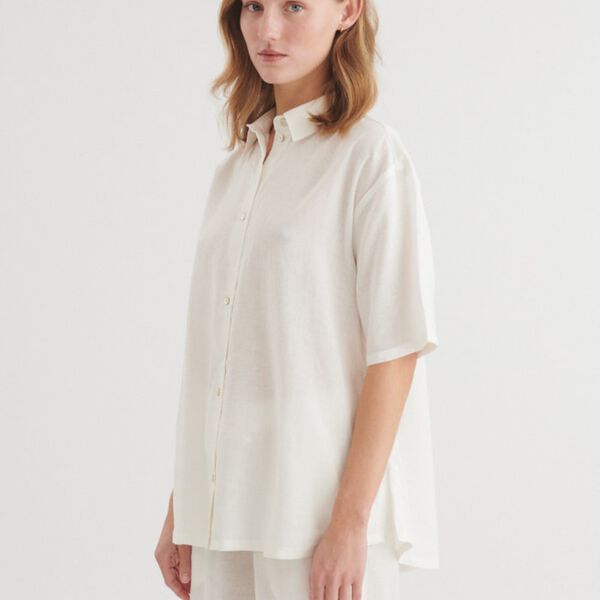 Carina Oversized Shirt, bright white, Basic Apparel