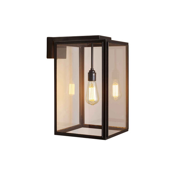 Portico Wall Light, weathered brass/clear, Original BTC