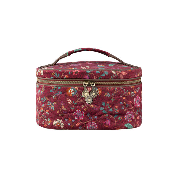 Cleo Toiletry Bag FloraBangelore, dark pink, Pip Studio