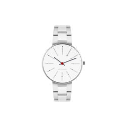 Bankers armbåndsur, white/steel/steel Bankers armbåndsur, white/steel/steel, Arne Jacobsen Watches