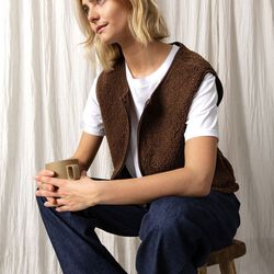 CC Heart JAMIE fleece vest, chocolate brown, Coster Copenhagen