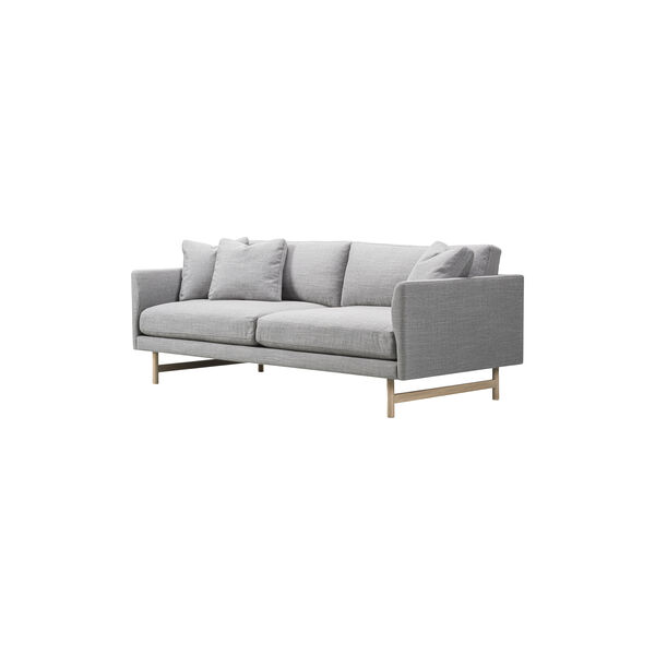 5552 Calmo 95 2 pers. sofa, gr&aring;/lakeret eg, Fredericia Furniture