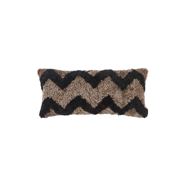 PATTERN COLLECTION Zig Zag pude, taupe/black, NATURES Collection