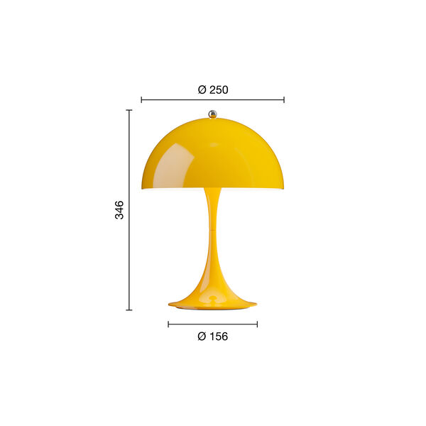 Panthella 250 Portable bordlampe, opaque yellow, Louis Poulsen
