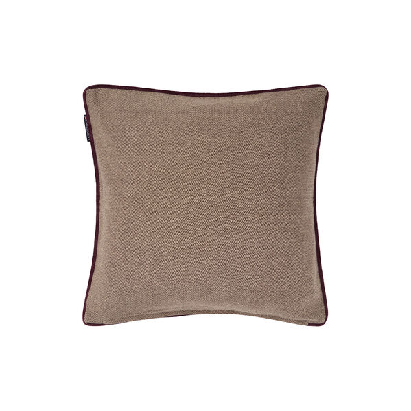 Letter Patch Pillow Cover | Beige/Brown/Fig | Pudebetr&aelig;k, Lexington