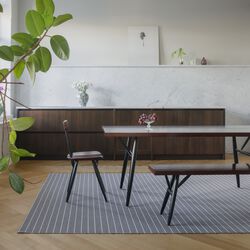 Esplanadi Rug, dark violet/light grey/stone, Woodnotes