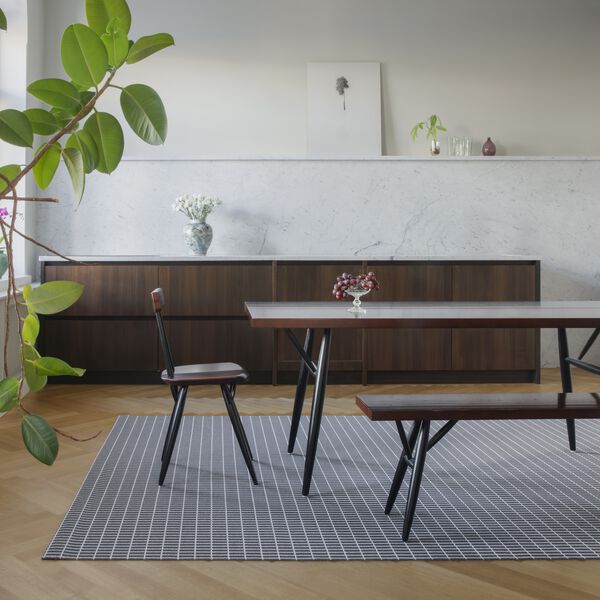 Esplanadi Rug, dark violet/light grey/stone, Woodnotes