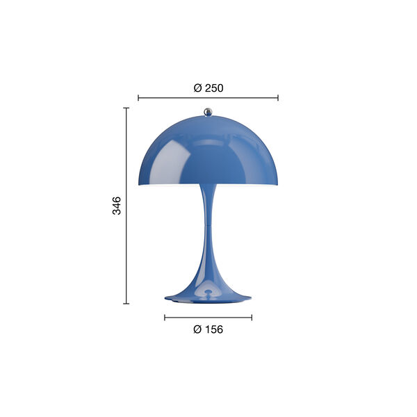 Panthella 250 Portable bordlampe, opaque indigo blue, Louis Poulsen