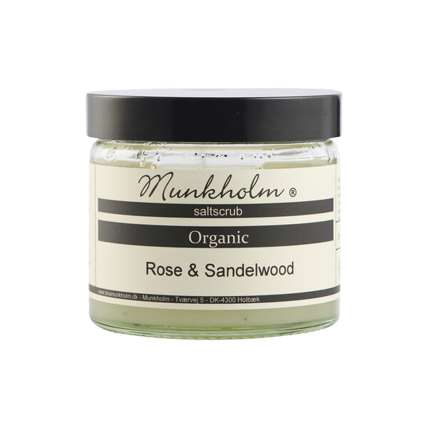 Økologisk saltskrub, rose & sandalwood Økologisk saltskrub, rose & sandalwood, Munkholm