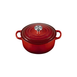 Signature st&oslash;bejern rund gryde | 20 cm | Cerise, Le Creuset