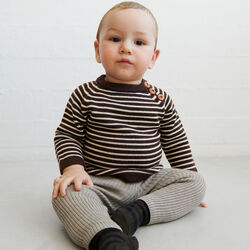 Baby Sweater, mocca/ecru, FUB