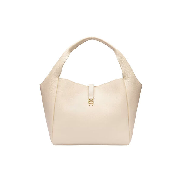 Zaira Hobo Bag M, macadamia white, Aigner