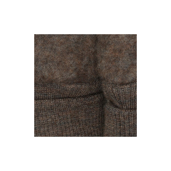 Mittens Wool Fleece, brown melange, HUTTEliHUT