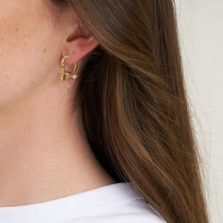 Andrea foil øreringe, guldbelagt/black onyx, Pure by Nat