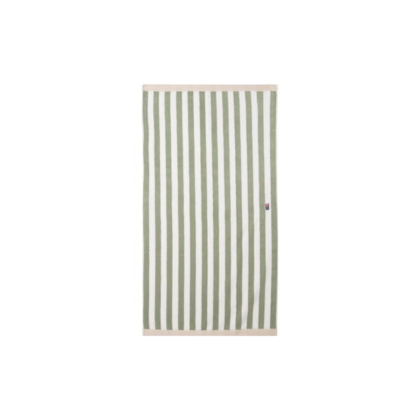 Block Striped Towel, vintage green/white/moonbeam, Lexington