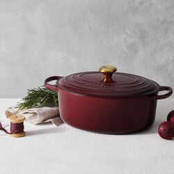 Signature st&oslash;bejern oval gryde &Oslash; 31 cm, garnet, Le Creuset