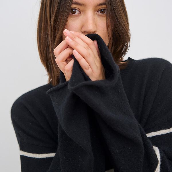 Sea Stripe Sweater, black/wheat, CARE BY ME