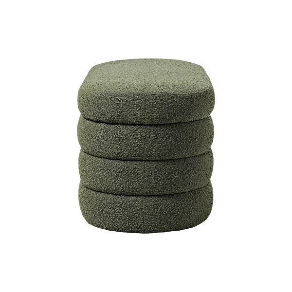 Alto bænk med opbavaring, bouclé mørkegrøn, Westwing Collection