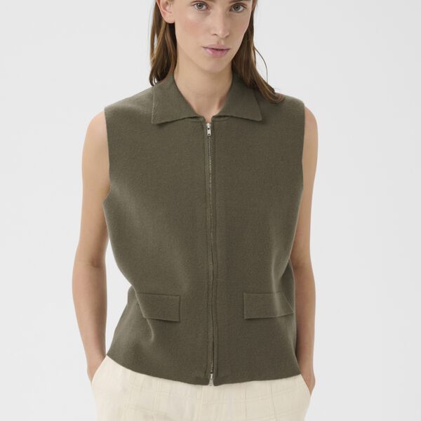 KBElvina Waistcoat, deep lichen green, Karen by Simonsen