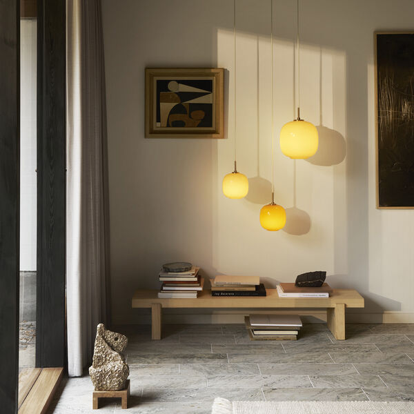 VL45 Radiohus pendel, amber, Louis Poulsen