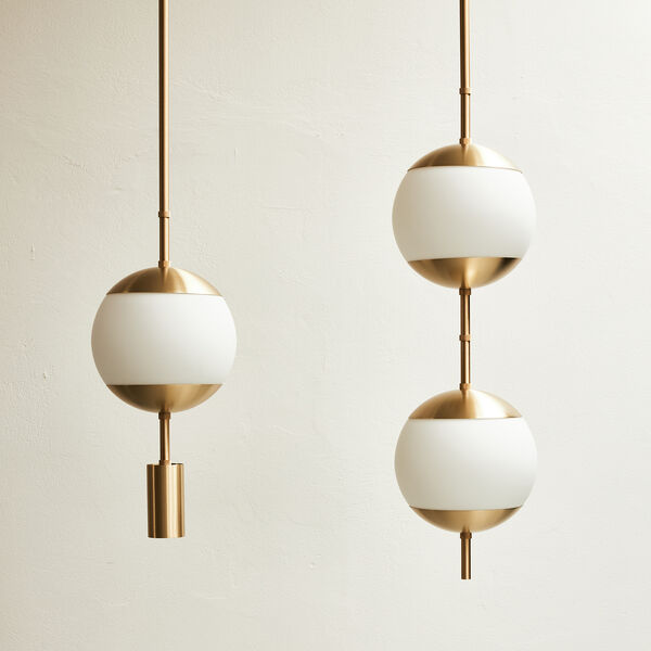 Monroe 2 Ceiling Light, brass/opal, Rubn