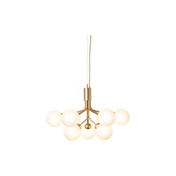 Apiales 9 Pendant, brushed brass/opal Apiales 9 Pendant, brushed brass/opal, Nuura