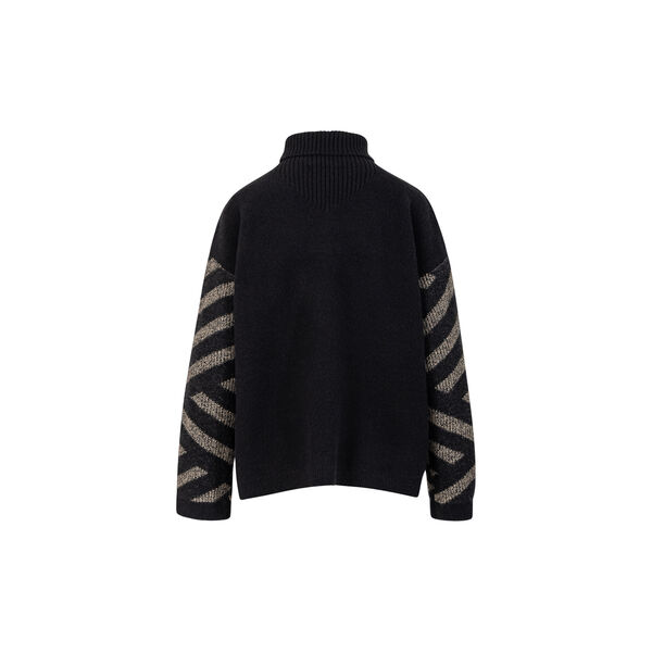 Knit with stripe pattern, black/sand stripe, Coster Copenhagen