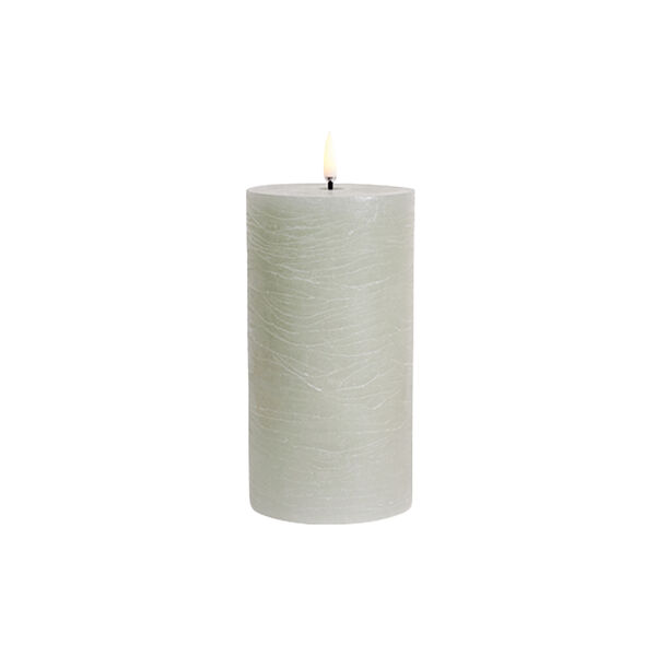 LED Pillar Candle 15 cm, dusty green, Uyuni Lighting