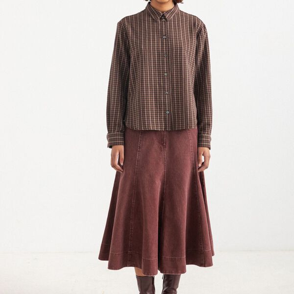 MELANIE DK18-263 Shirt, coffee check, PROJECT AJ117