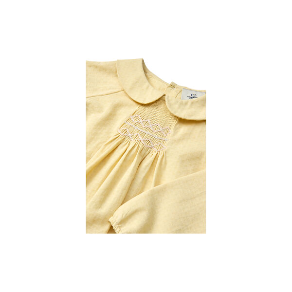 Blouse LS w. Smock Emb., Copenhagen Colors Organics