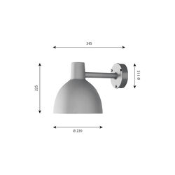 Toldbod 220 v&aelig;glampe, aluminium, Louis Poulsen