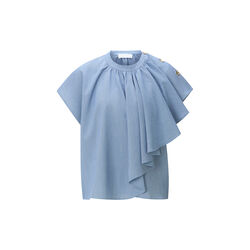Striped crinkle blouse, skyway blue, Rich & Royal