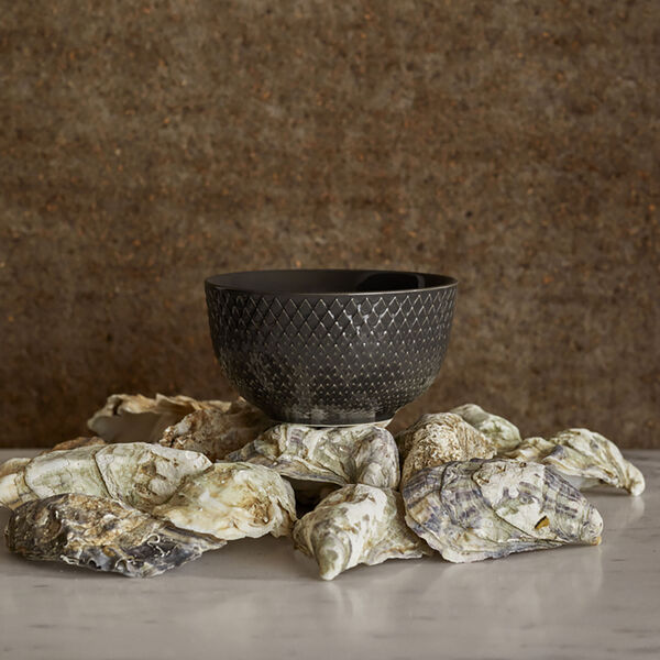 Rhombe Earth Skål, slate, Lyngby Porcelæn