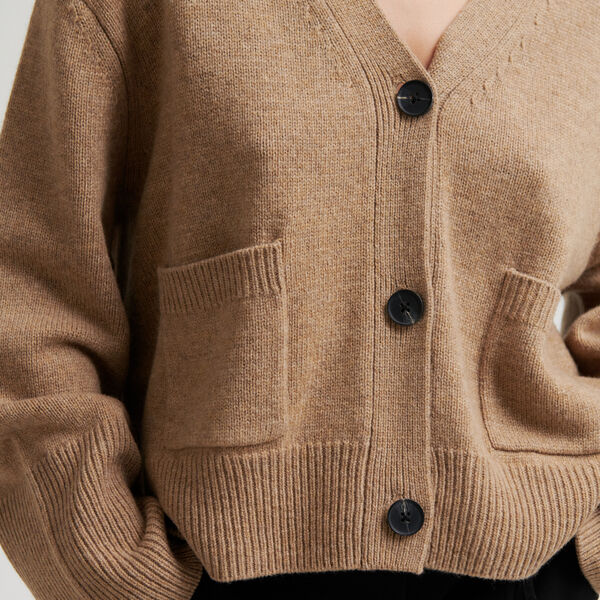 Alpha Knit Cardigan, camel melange Alpha Knit Cardigan, camel melange, Second Female