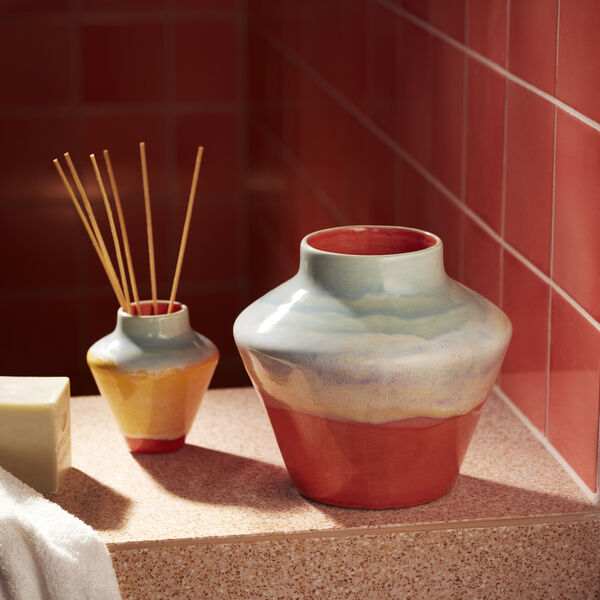 Poppery vase, mint/pink, Kähler