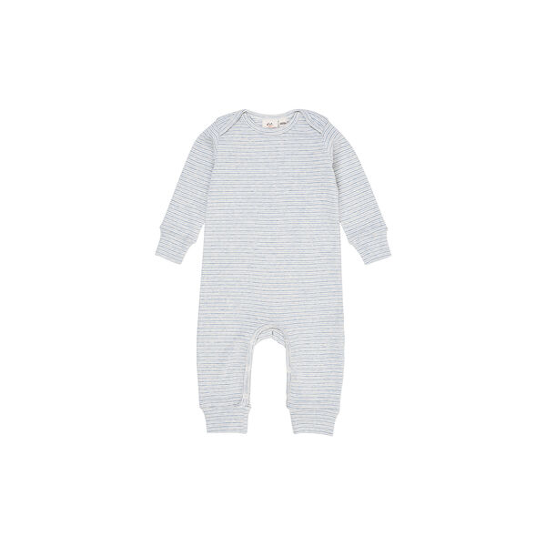 Striped Long Sleeved Romper with Lapneck, lt. blue stripe, Copenhagen Colors Organics