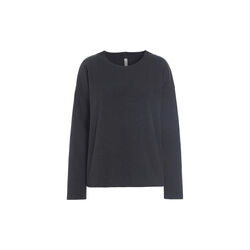 Classic Fleece Pullover with Round Neck | Soft Black | Bluse, Henriette Steffensen Copenhagen