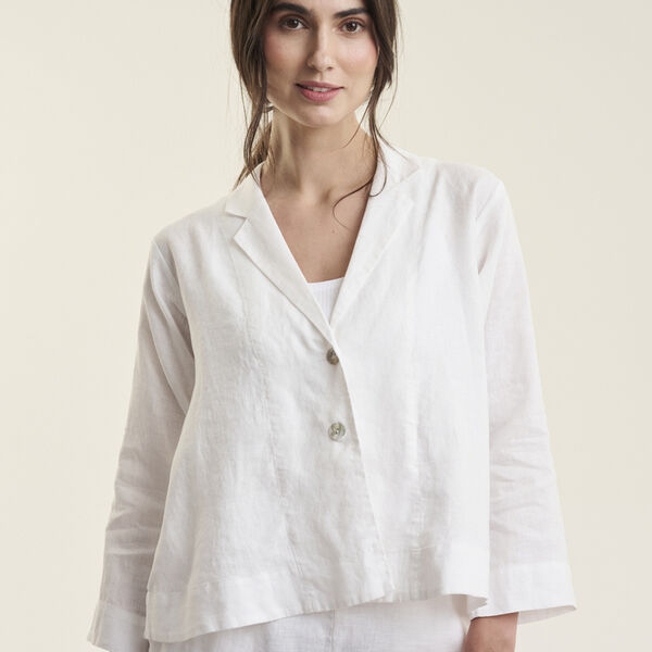 Airy linen a-formet jakke, white, BITTE KAI RAND